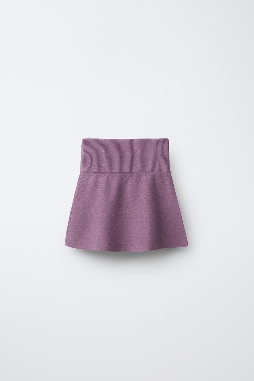 ZARA ТРИКОТАЖНАЯ ЮБКА, ЦВЕТ МАЛЬВЫ