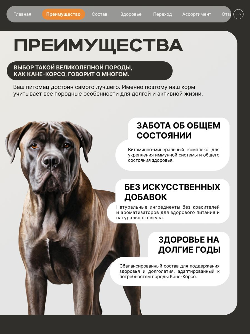 Корм сухой для взрослых собак породы Кане-корсо, премиум полнорационный комплекс, с индейкой, 12 кг, QUATTRO