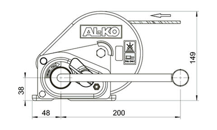 Лебедка для прицепа BASIC 450кг с фалом 6м AL-KO