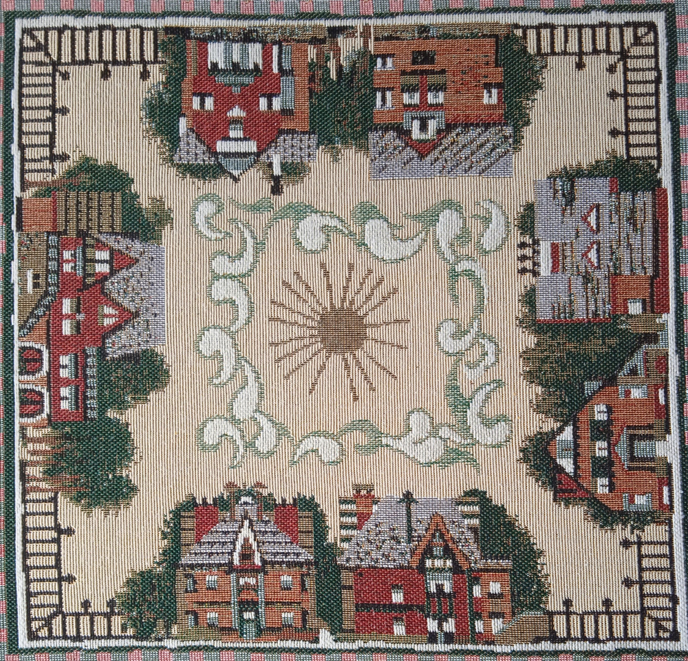 Набор декоративных гобеленовых салфеток Домики 32х32 (6 шт.)