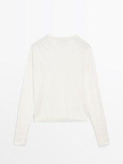 Massimo Dutti Свитер из 100% льняной ткани, белый