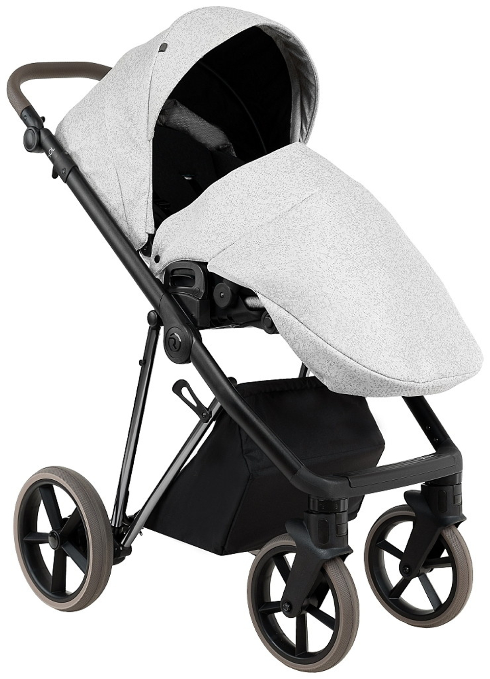 Детская коляска Roan Sol Vintage Luxury 2.0 3 в 1 с автокреслом Pituso Santiso Pro PIX/50/L Pixel/Light/Black/руч.Cappuccino