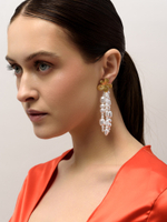 Серьги "Pearl flower brush" Gold