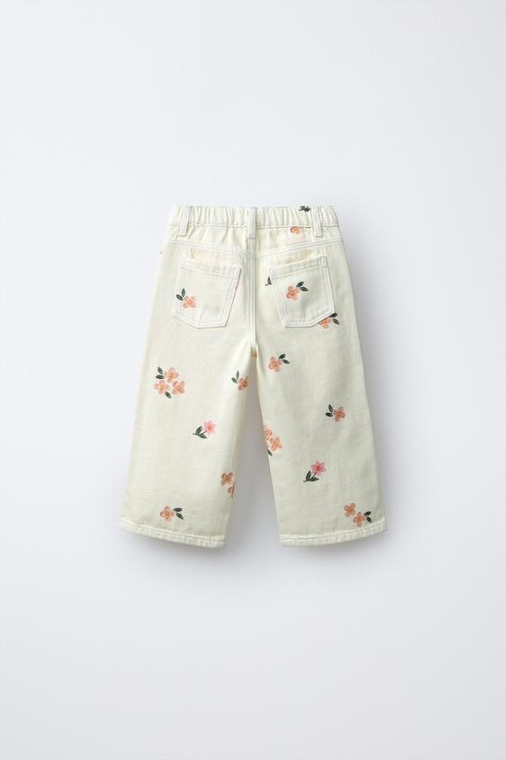 ZARA БРЮКИ-КЮЛОТЫ ИЗ ТВИЛА С ВЫШИВКОЙ, ЭКРЮ