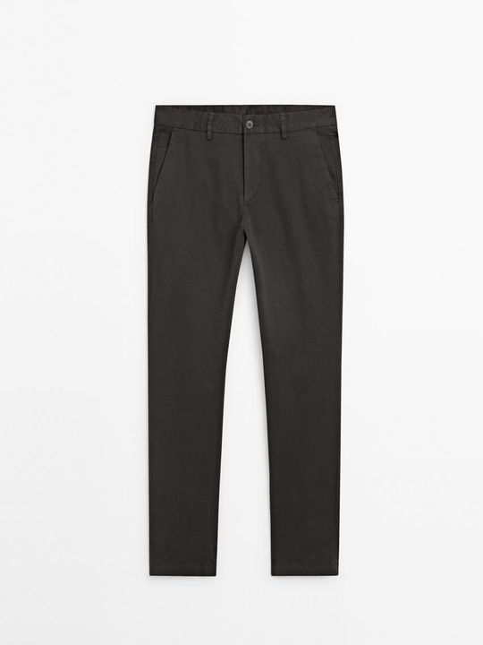 Massimo Dutti Брюки из рельефного 100% хлопка, маренго