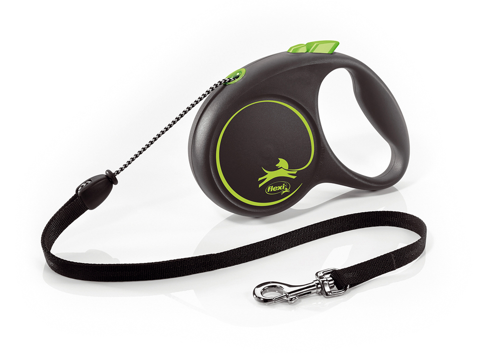 Flexi new Black Design рулетка для собак 20 кг трос 5 м.