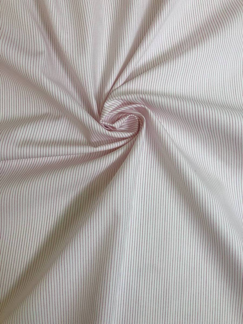 Коттон сорочка принт полоска, белый/розовый NB#73