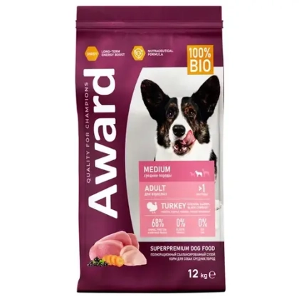 AWARD (Авард) Сухой корм для взрослых собак средних пород с индейкой и курицей
