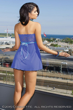 Двусторонний бэби-долл с лифом-бандо (Размер: S-M-L) (Цвет: синий с голубым)