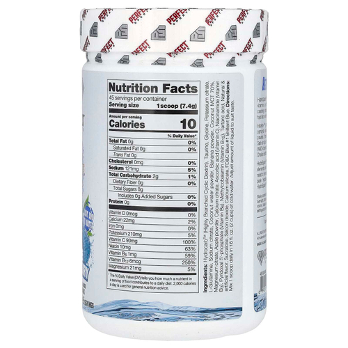 PERFECT Sports, Hydro Splash, двойное увлажнение, голубая малина, 333 г (11,7 унции)