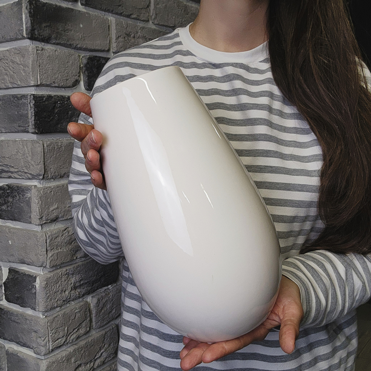 🌸 Ваза керамическая крем Капля | h — 27 см; d — 16 см — 8 марта у Феи