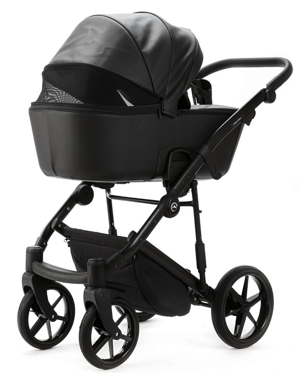 Детская коляска Adamex Mobi Deluxe New 2 в 1 MN-SA02 ЧЕРНАЯ КОЖА