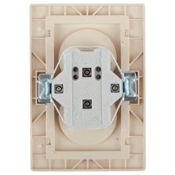 Розетка Intro Plano 1-204-04 без заземления двойная 2х2P 16А-250В IP20 СУ Plano шампань