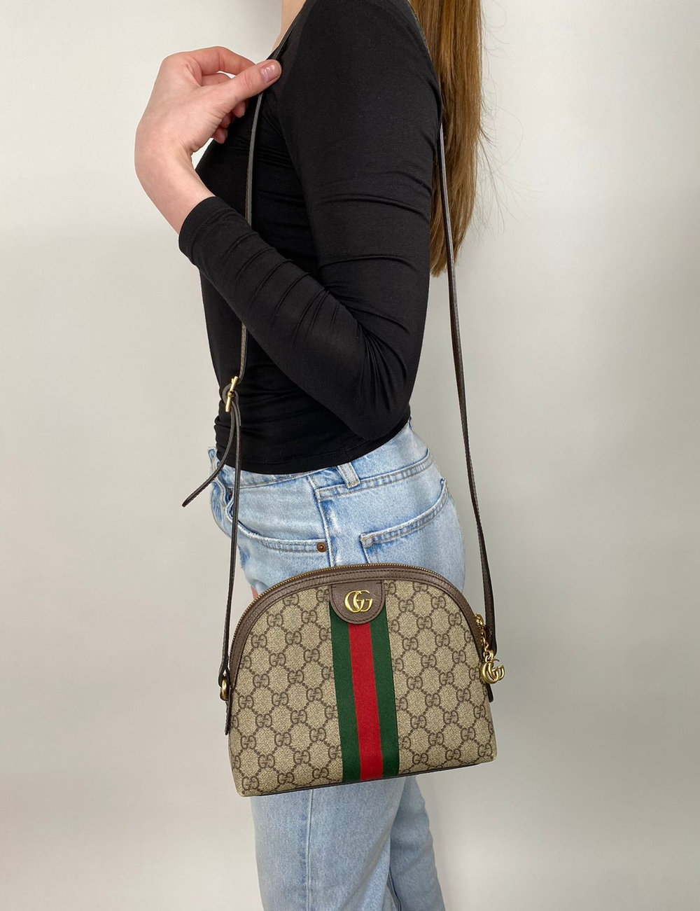 Сумка Gucci Ophidia Dome Shoulder Bag GG Coated Canvas