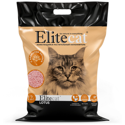Elitecat наполнитель комкующийся, растительный "tofu lotus", 12л / 5.4кг