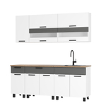 Кухня 2,0м Монтана Белый/Графит/Дуб кера