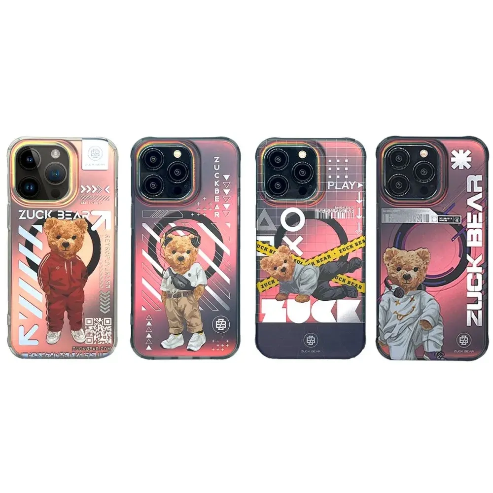 Чехол-накладка Zuck Bear New York Never Sleeps Magsafe Kapak - Manhattan Urbane для Apple iPhone 15 Pro пластиковый (градиент)