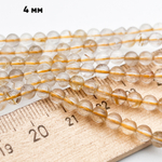 Рутиловый кварц бусины, диаметр около 4,3 мм, цена за отрезок 19 см (1/2 нити)