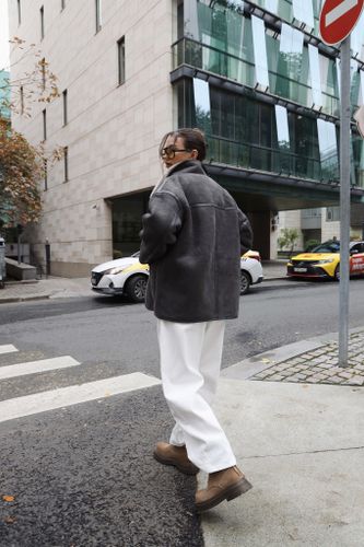 Двусторонняя графитовая дубленка