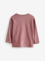 Лонгслив с сумкой для девочки Next 169-887, Розовый, Молочный