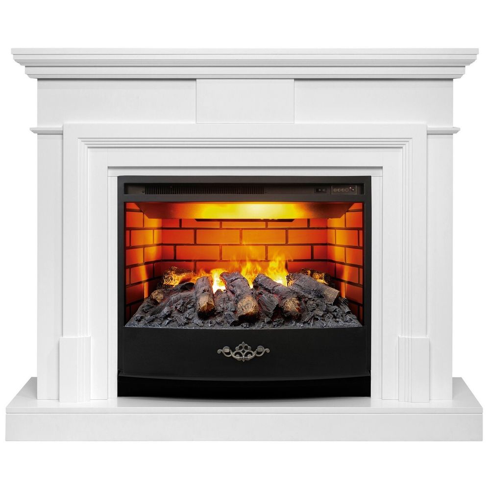 Электрокамин RealFlame Marco 25,5/26 WT белый с очагом 3D Firestar 25,5