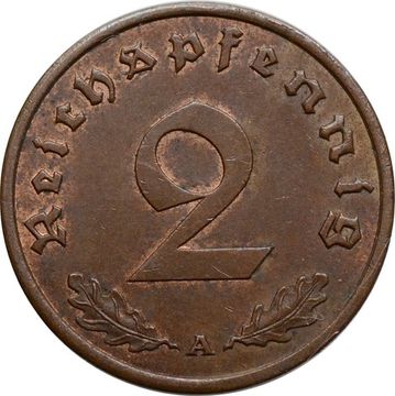 2 рейхспфеннига 1937 Германия (Третий рейх) "A"