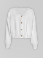 Кардиган 648 однотонный на пуговицах с V-образным вырезом