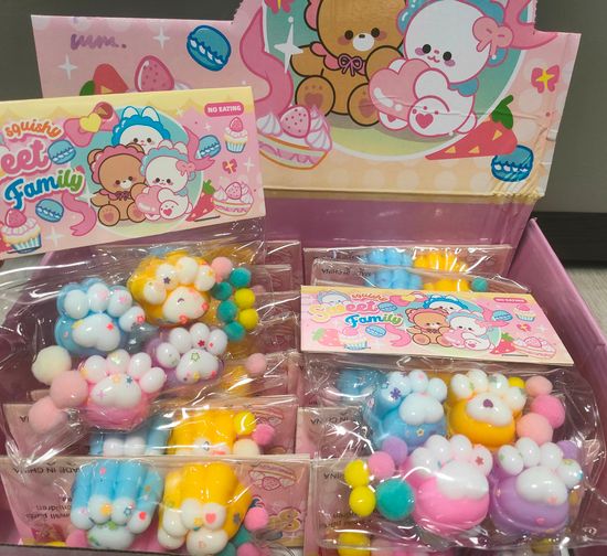 Антистресс Сквиш Лапка мини набор 4в1 4см