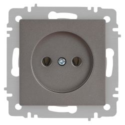 Розетка Intro Accent 6-201-09 2P 16А-250В IP20 СУ AL/CU титан