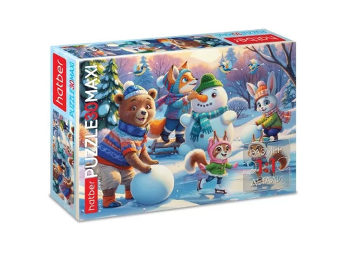ПАЗЛ для/детей 30 эл. ХАТБЕР Зимние радости 290*210 мм (30ПЗ4_35200)