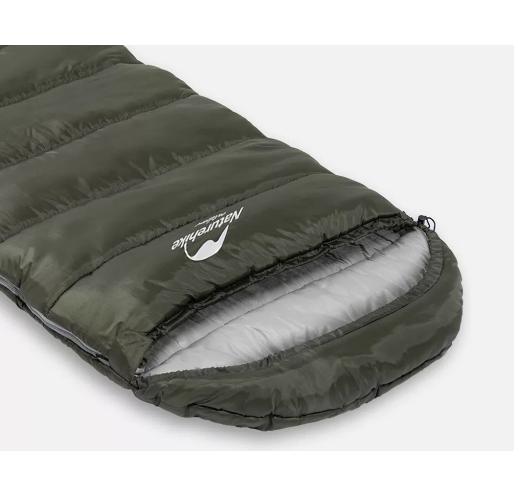 Мешок спальный Naturehike U150, 220х75 см, (ТК: +11C), (левый), темно-зеленый