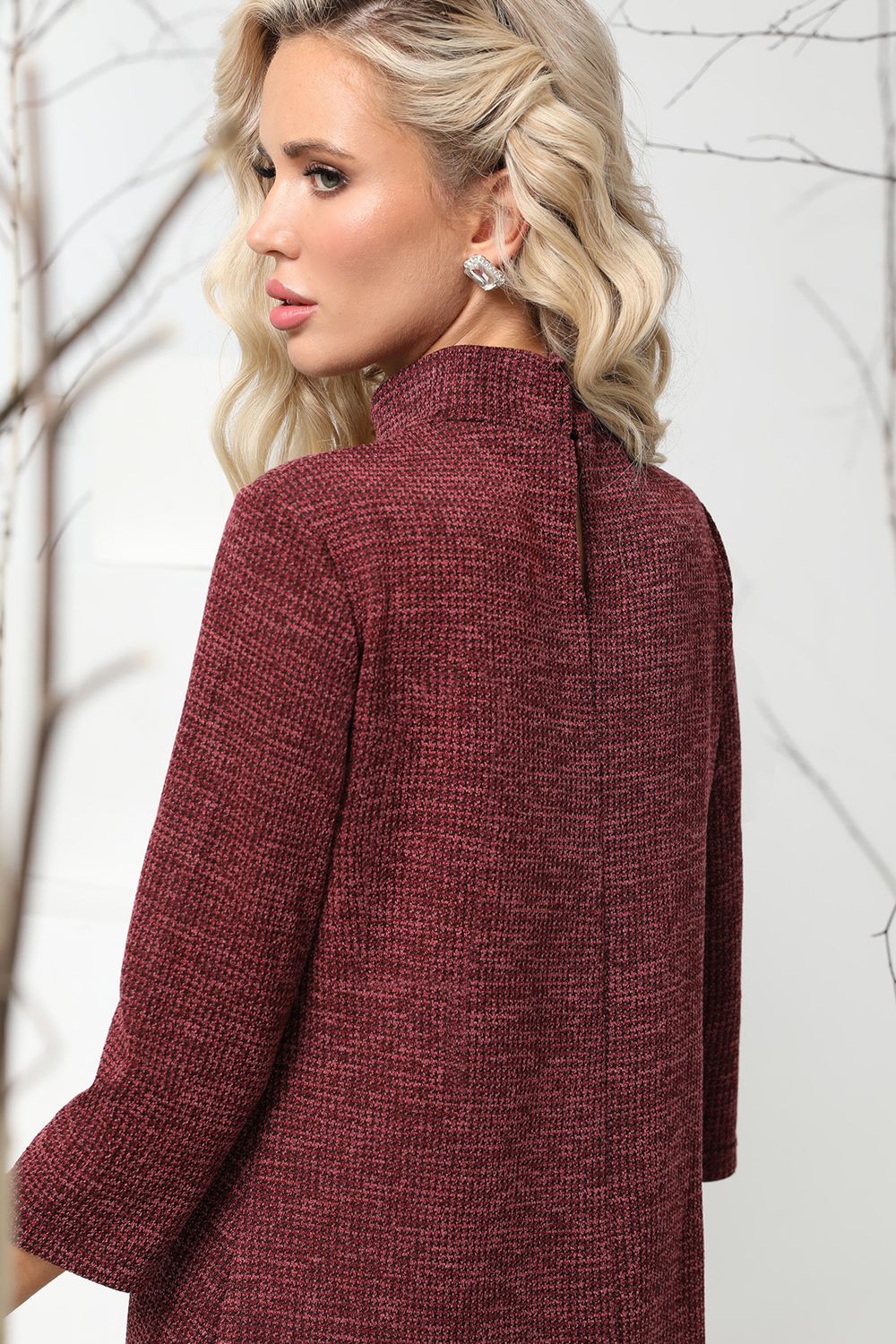 Платье бордовое трикотажное А-силуэта DStrend (Акция)