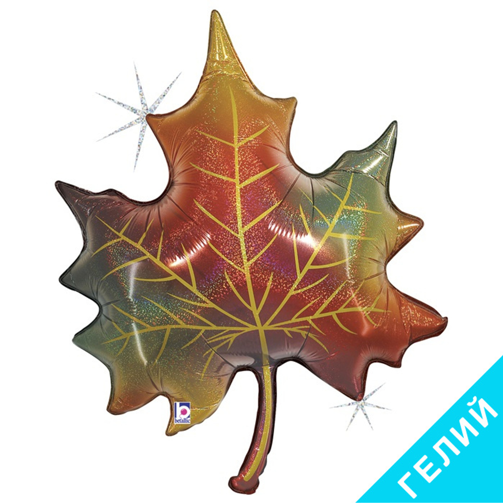 Фигура Осенний лист, голография, с гелием #25144GH-HF3