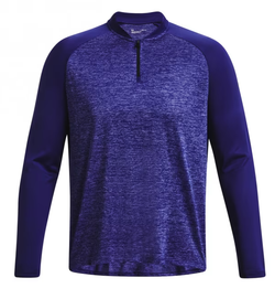 Мужская теннисная футболка теннисная Under Armour Tech 2.0 1/4 Zip - sonar blue/white