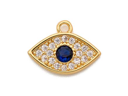 Подвеска "Глаз" 8мм, с кристаллом и стразами