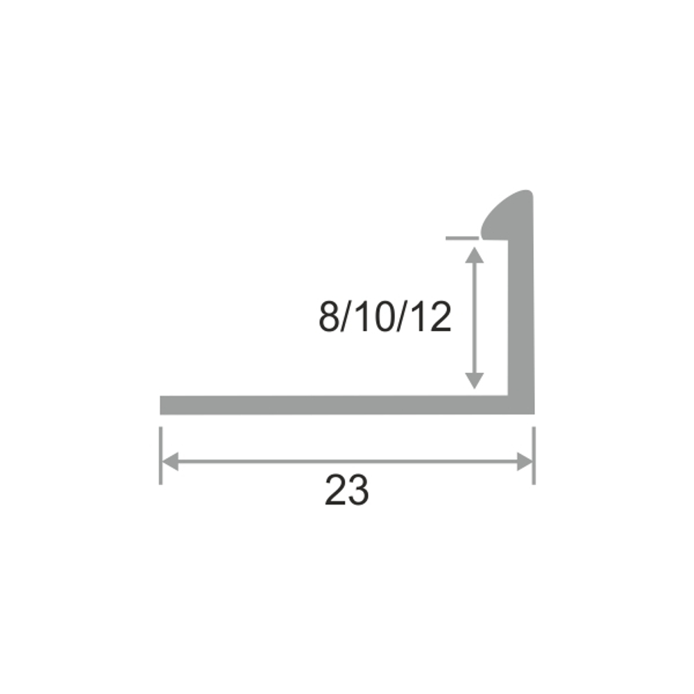 Алюминиевый Г-образный профиль ПО-Г8 2700 мм