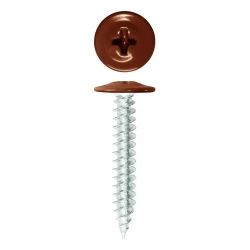 Саморез Rizzel ПШ с прессшайбой острый 4,2х25 RAL 8004 (500 шт)