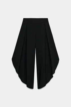 ZARA ЛЕГКИЕ БРЮКИ С РАЗРЕЗАМИ, ЧЕРНЫЙ
