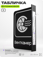 Табличка Венткамера флажковая на стену, двусторонняя с крепежом, 19 х 25 см, для офиса, кафе, отеля, серия COSMO, Айдентика Технолоджи