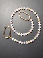 Обвес на сумку на двух карабинах, подвеска, авторская ручная работа с натуральными камнями "Берилловый"