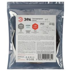 Светодиодная лента ЭРА LS5050 -14,4-60-12-6500K-IP65-1 year-5m холодный белый 5м