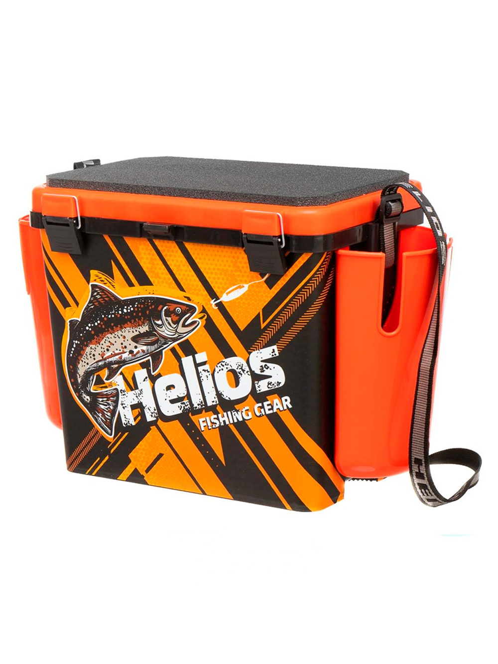 Ящик рыболовный зимний Helios FishBox TROUT оранжевый, с карманами (HS-FB-IML-19-O)