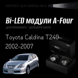 Светодиодные линзы Statlight A-Four Bi-LED линзы для фар Toyota Caldina T240 2002-2007, комплект билинз, 2 шт