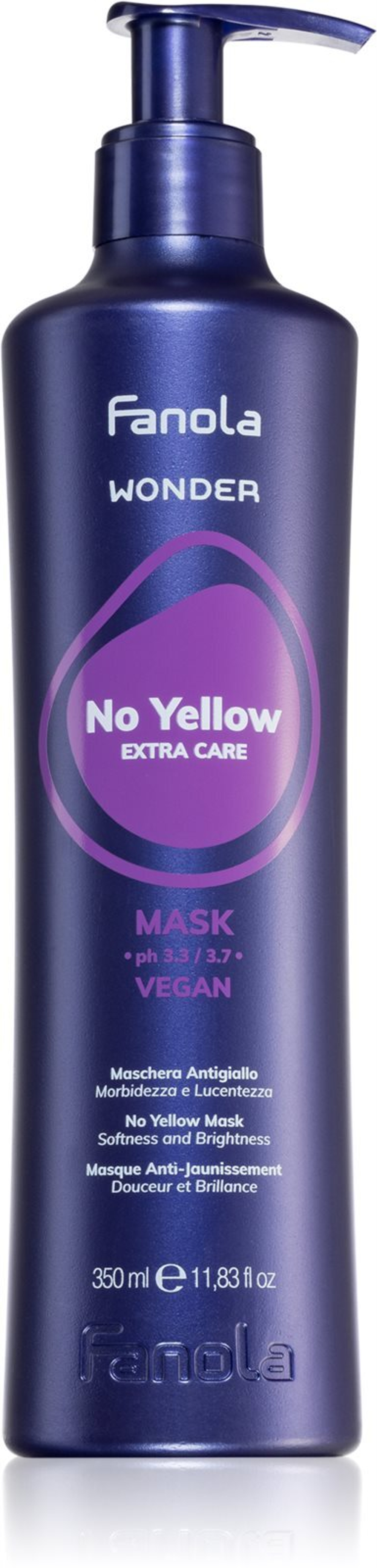 Fanola Wonder No Yellow Extra Care Mask - маска для волос, нейтрализующая желтоватый оттенок /   350  ml  / GTIN 8008277762081