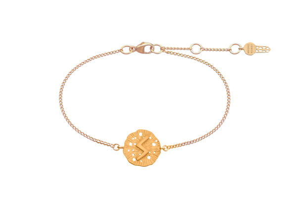 Браслет с руническим медальоном-амулетом Соулу на цепочке, серебро