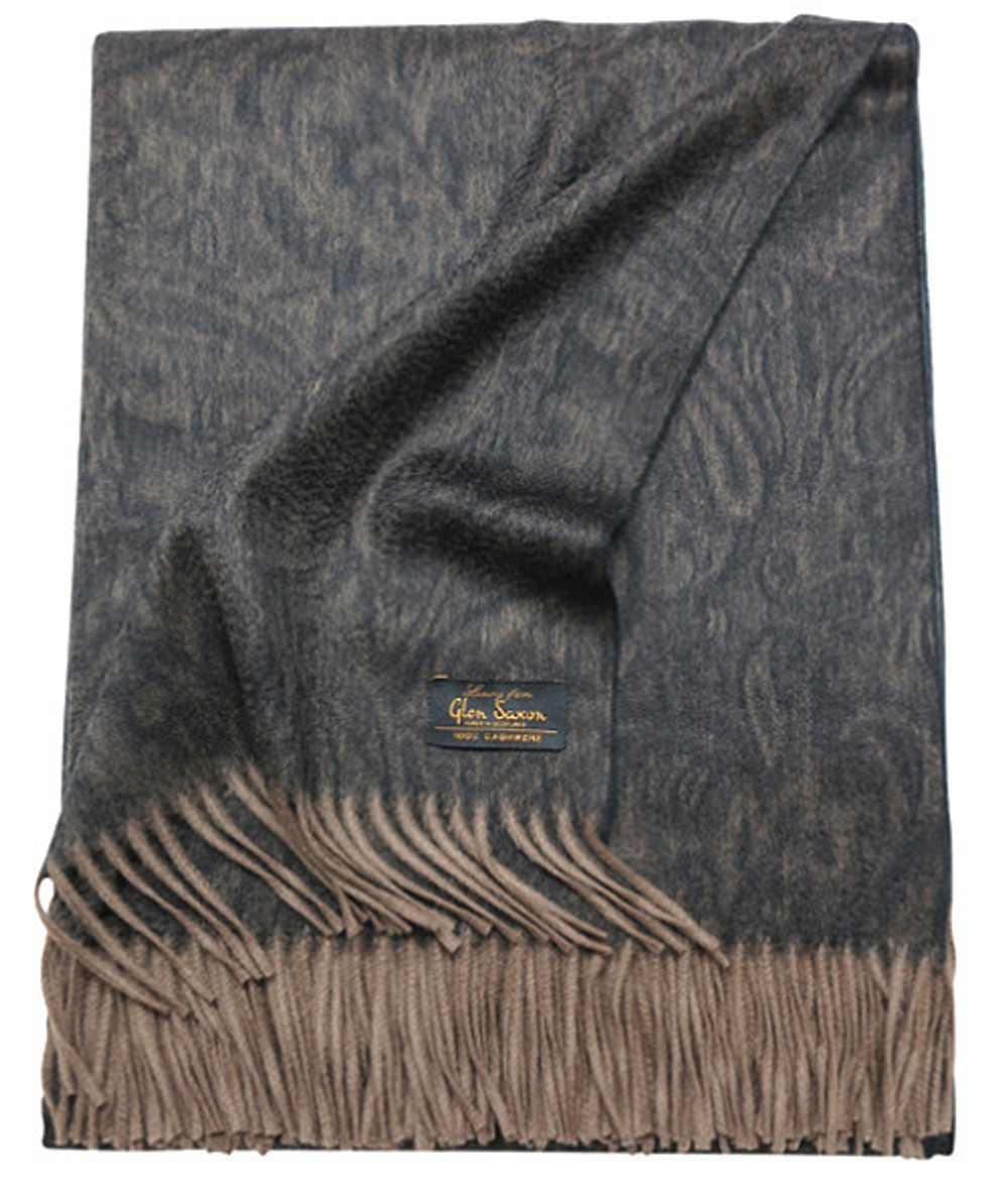 Плед 147х183 Glen Saxon Paisley Mink Black