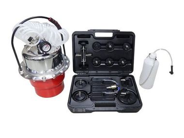 Приспособление для замены тормозной жидкости пневматическое с набором крышек-переходников для расширительного бачка автомобиля Forsage F-9T3608U