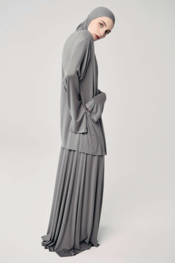 Юбка база широкая серая