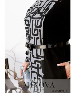 Платье 204Б-Серый-черный Minova