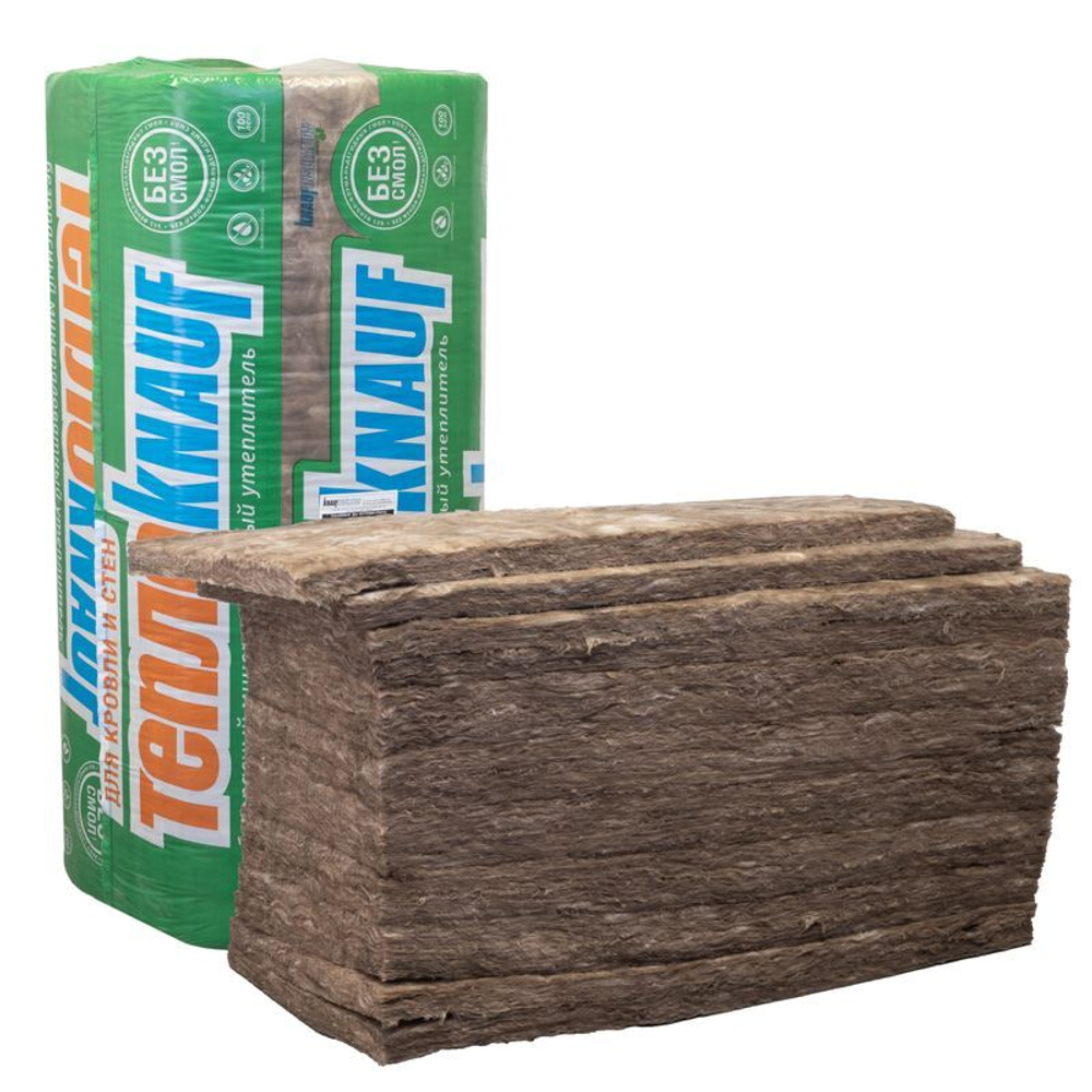 Утеплитель ТеплоКНАУФ для кровли и стен 15 кг/м³ (1230х610х50 мм) 16 шт